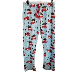 NYC Underground Printed Holiday Winter Plush Straight Leg Lounge PJ Pant Medium